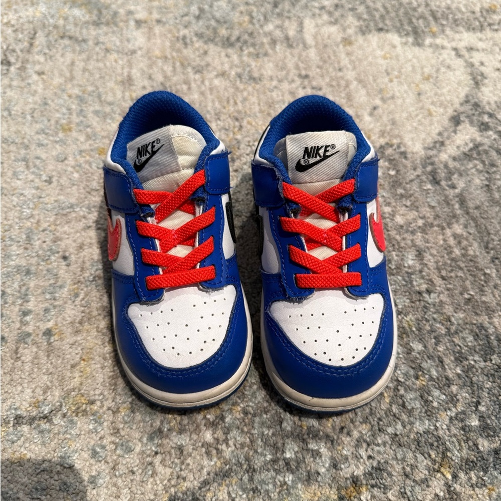 Nike Dunks Kids Sneakers in Blue, orange , and Black - Picture 2 of 5